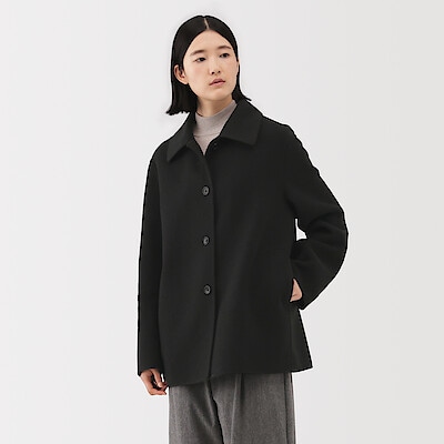 【１０月上旬発売予定】婦人　ウール混　ダブルフェイスショートコート