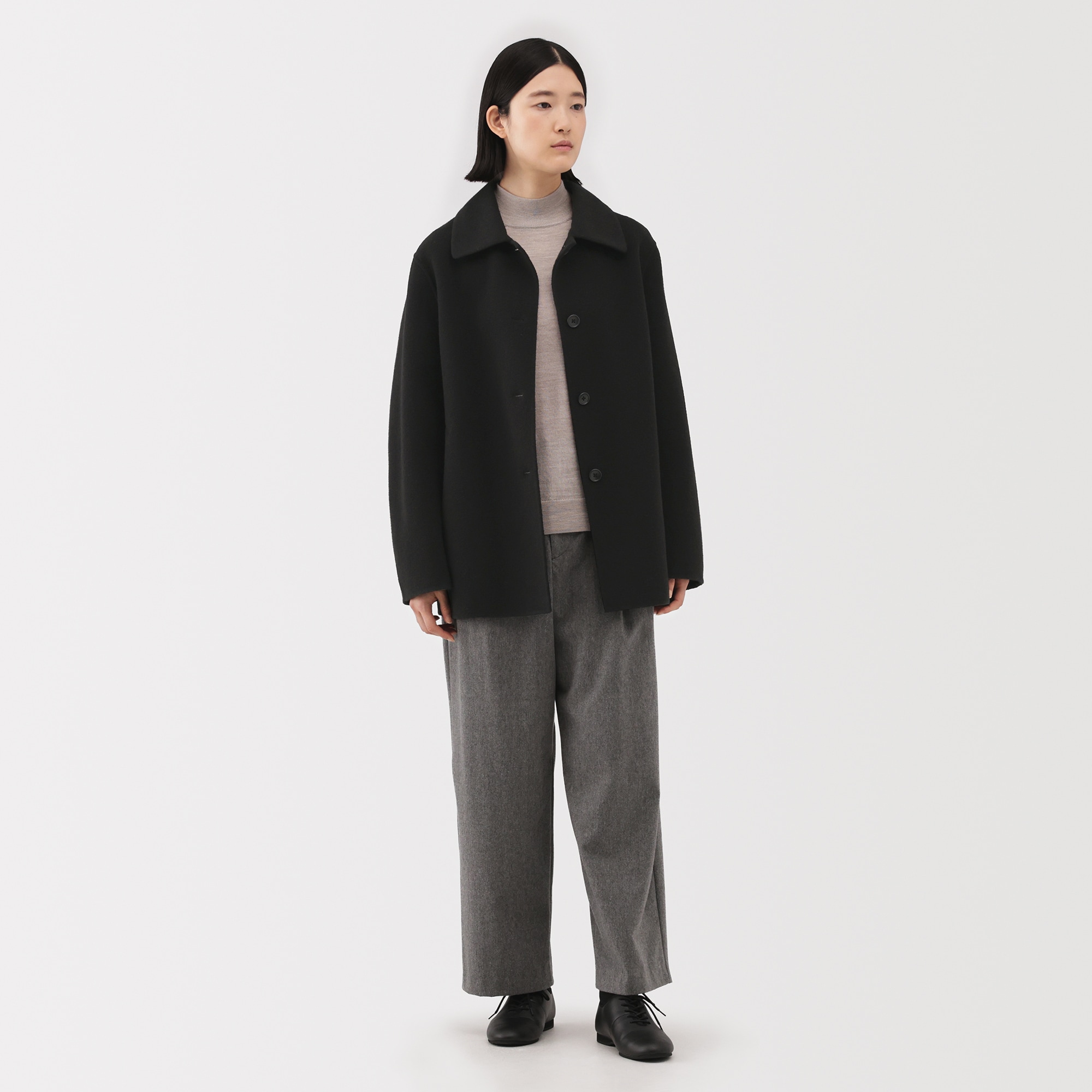 婦人 ウール混 ダブルフェイスショートコート | 無印良品