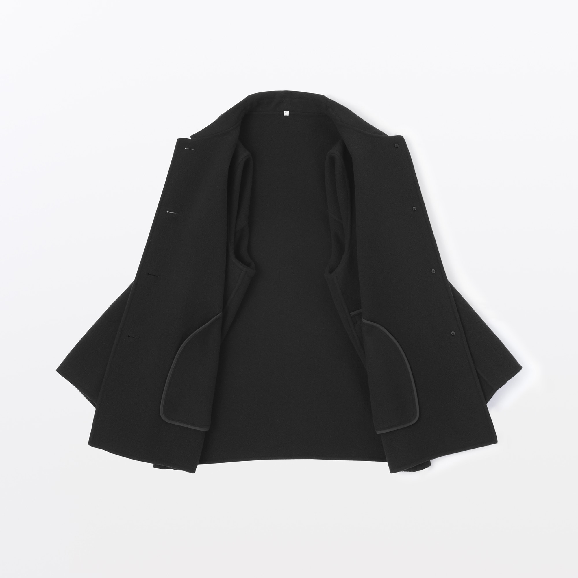 婦人　ウール混　ダブルフェイスショートコート