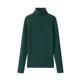 婦人　洗えるウールハイゲージリブタートルネックセーター