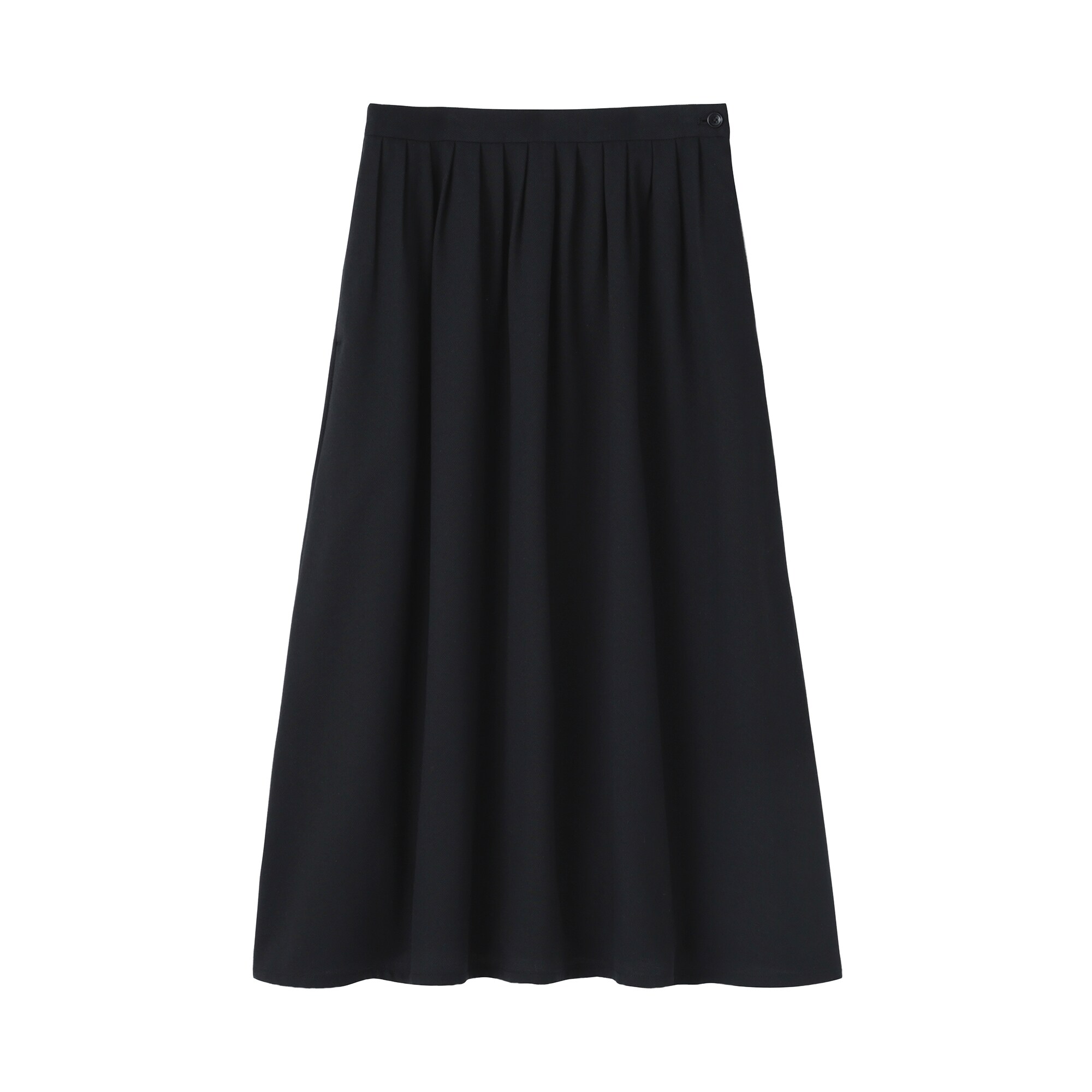 【今季完売新品】無印muji laboラミータックスカート 70 黒 black 婦人 起毛タックスカート | 無印良品