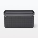 【宅送】再生ポリプロピレン入り　頑丈収納ボックス　ダークグレー　特大