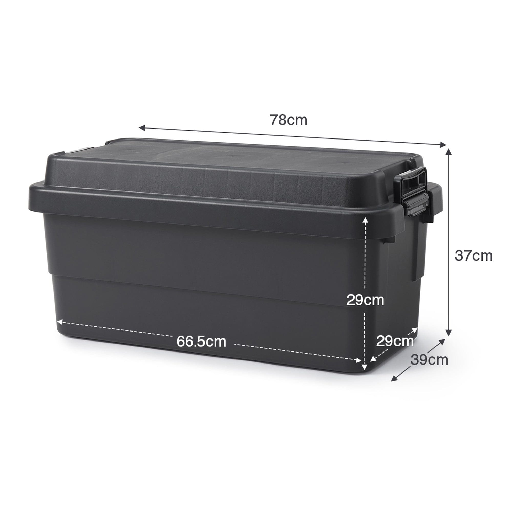 【宅送】再生ポリプロピレン入り　頑丈収納ボックス　ダークグレー　特大