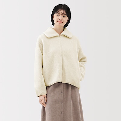 婦人　ボアフリース衿付きジャケット
