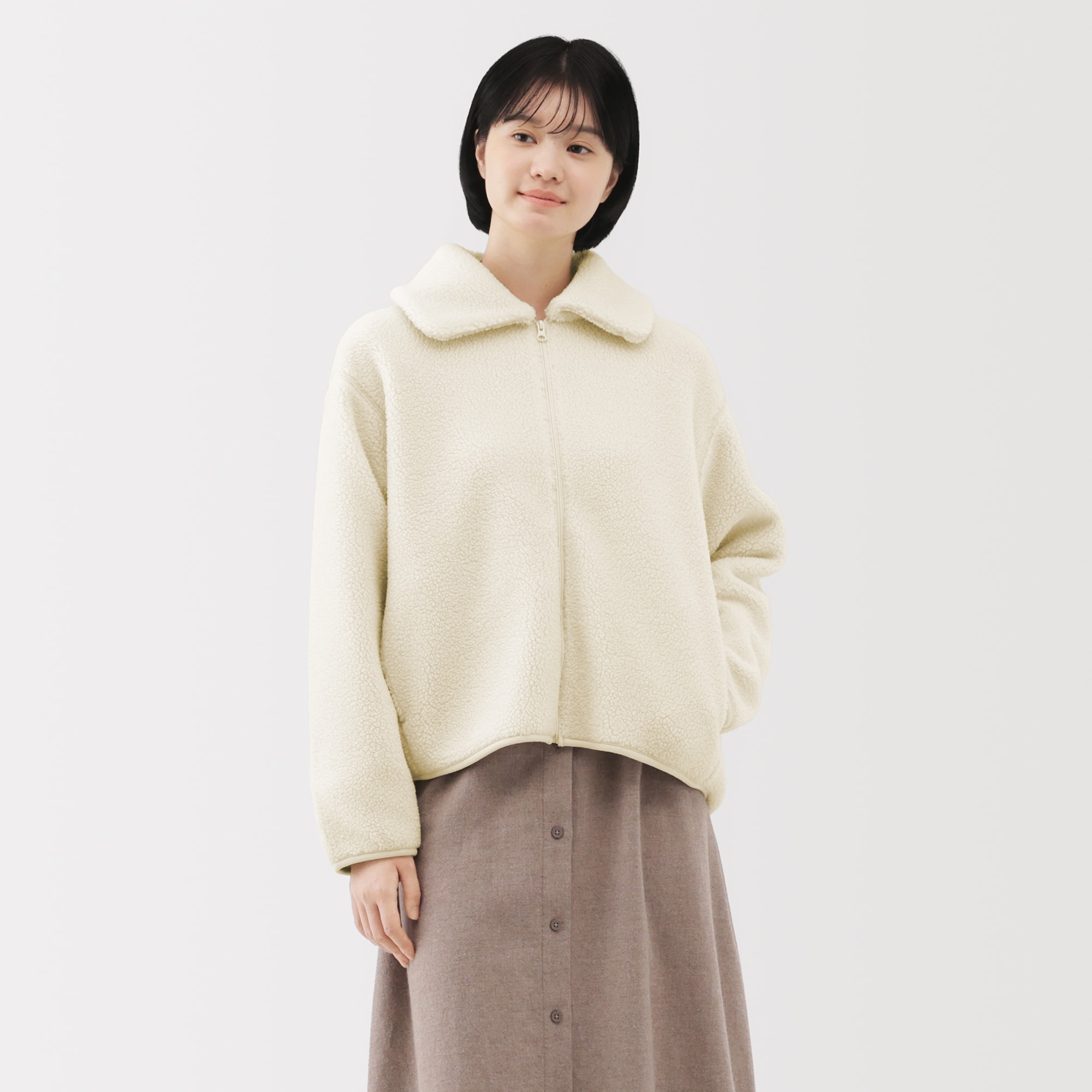 婦人　ボアフリース衿付きジャケット