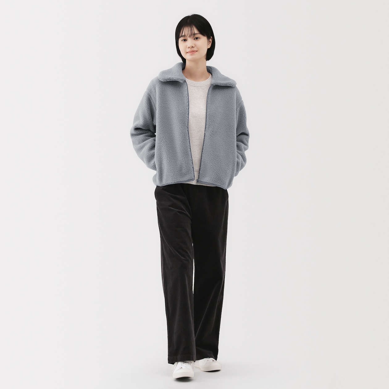 婦人　ボアフリース衿付きジャケット
