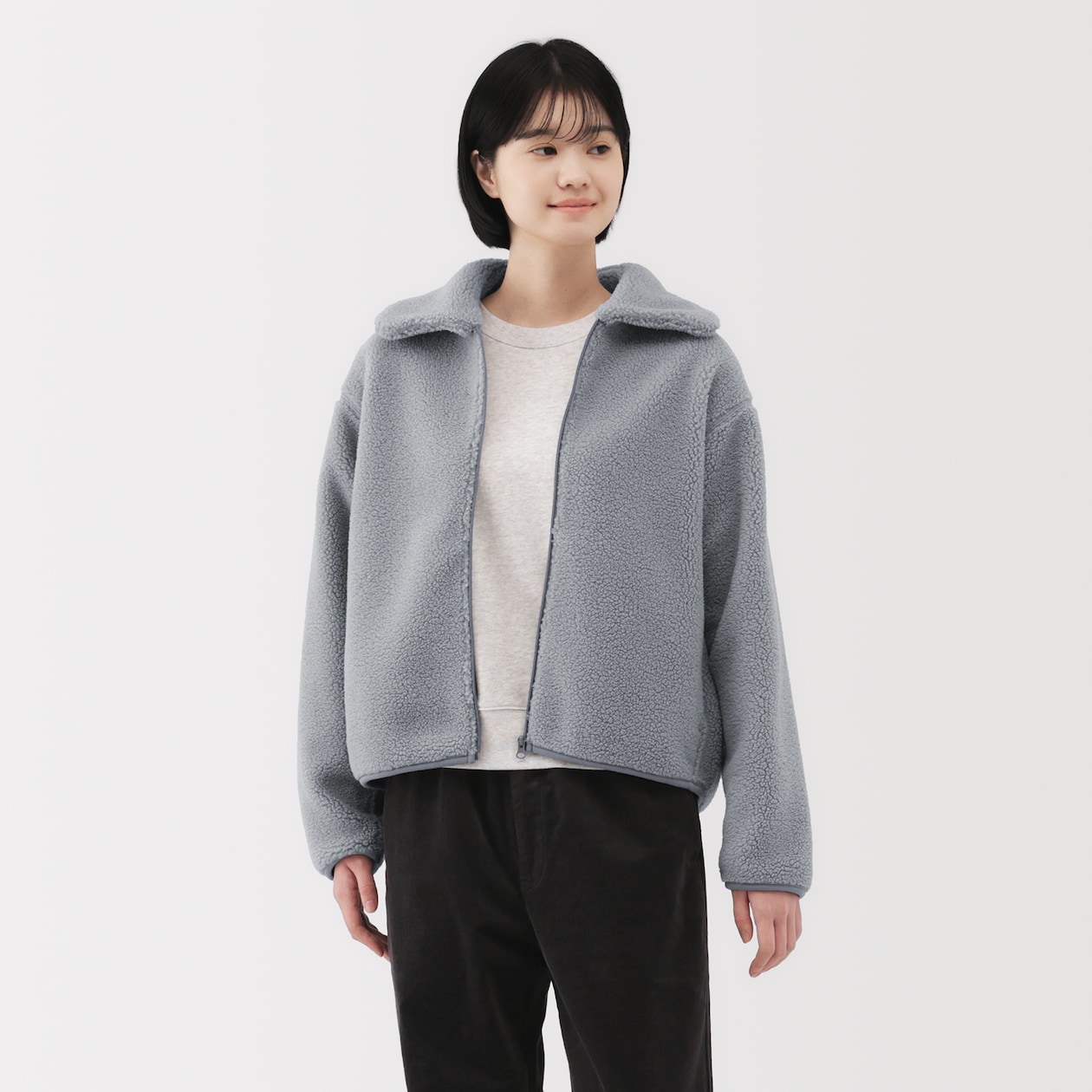 婦人　ボアフリース衿付きジャケット