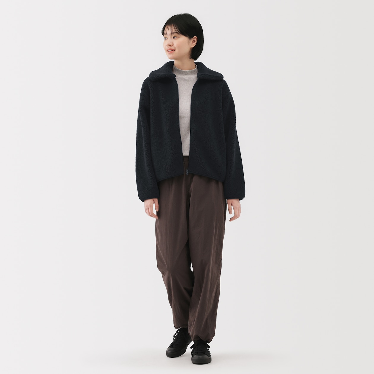 婦人　ボアフリース衿付きジャケット