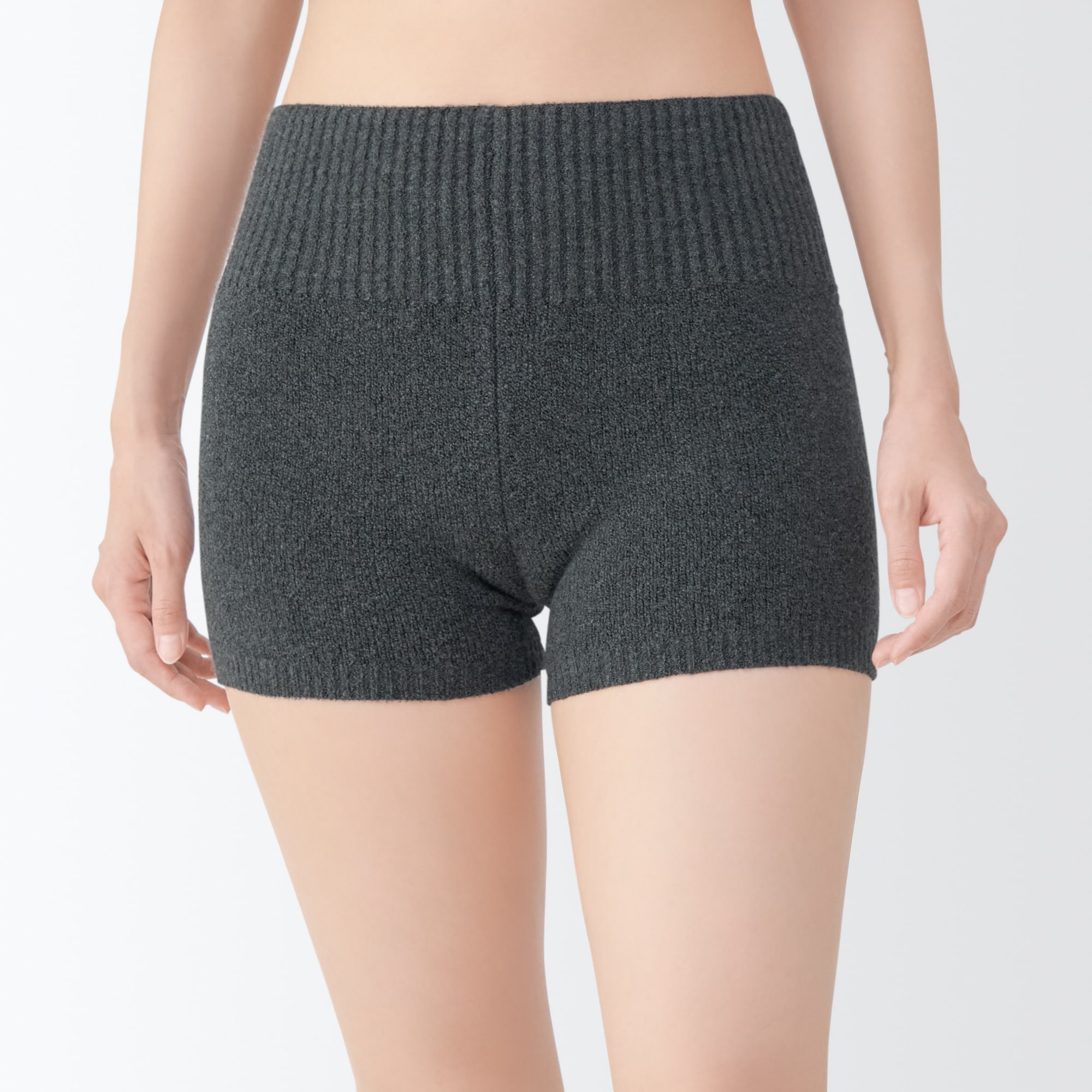 婦人　コットン混もこもこニットオーバーパンツ