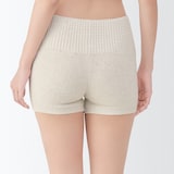 婦人　コットン混もこもこニットオーバーパンツ