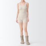 婦人　コットン混もこもこニットオーバーパンツ