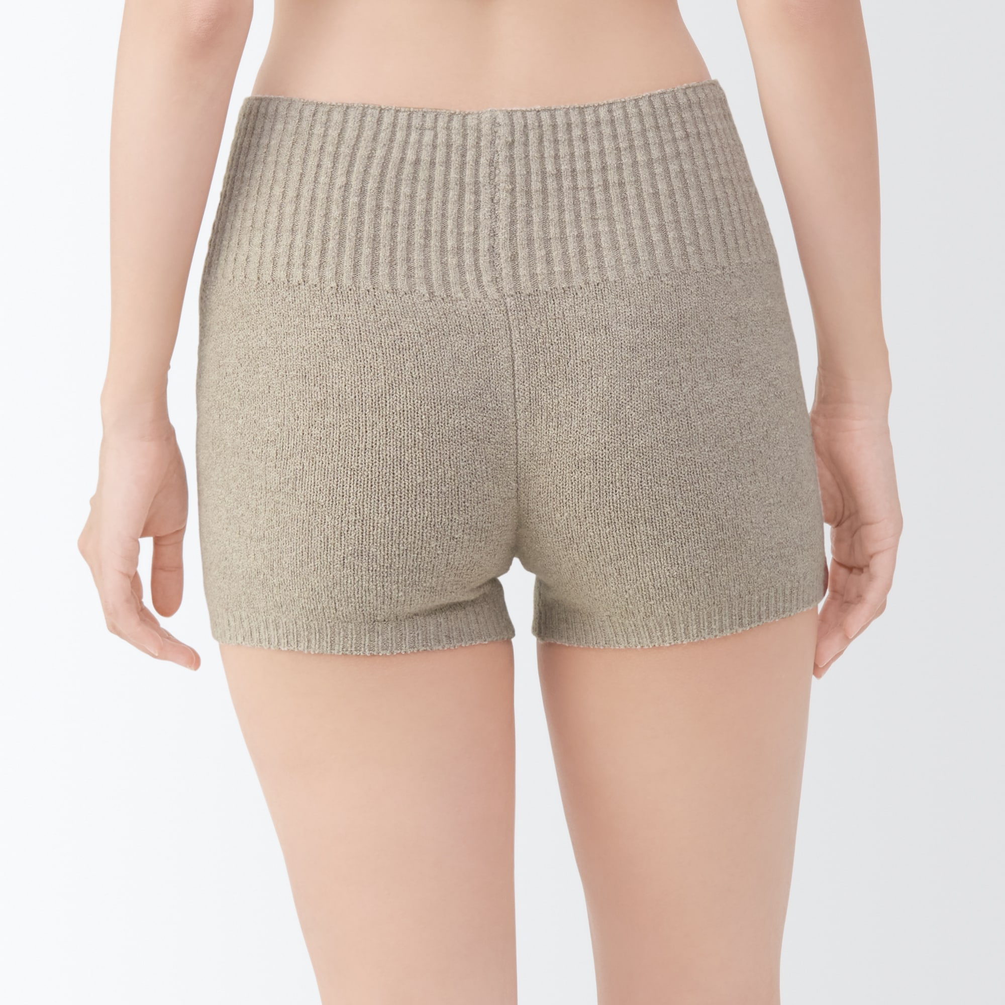 婦人　コットン混もこもこニットオーバーパンツ