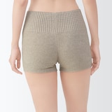 婦人　コットン混もこもこニットオーバーパンツ