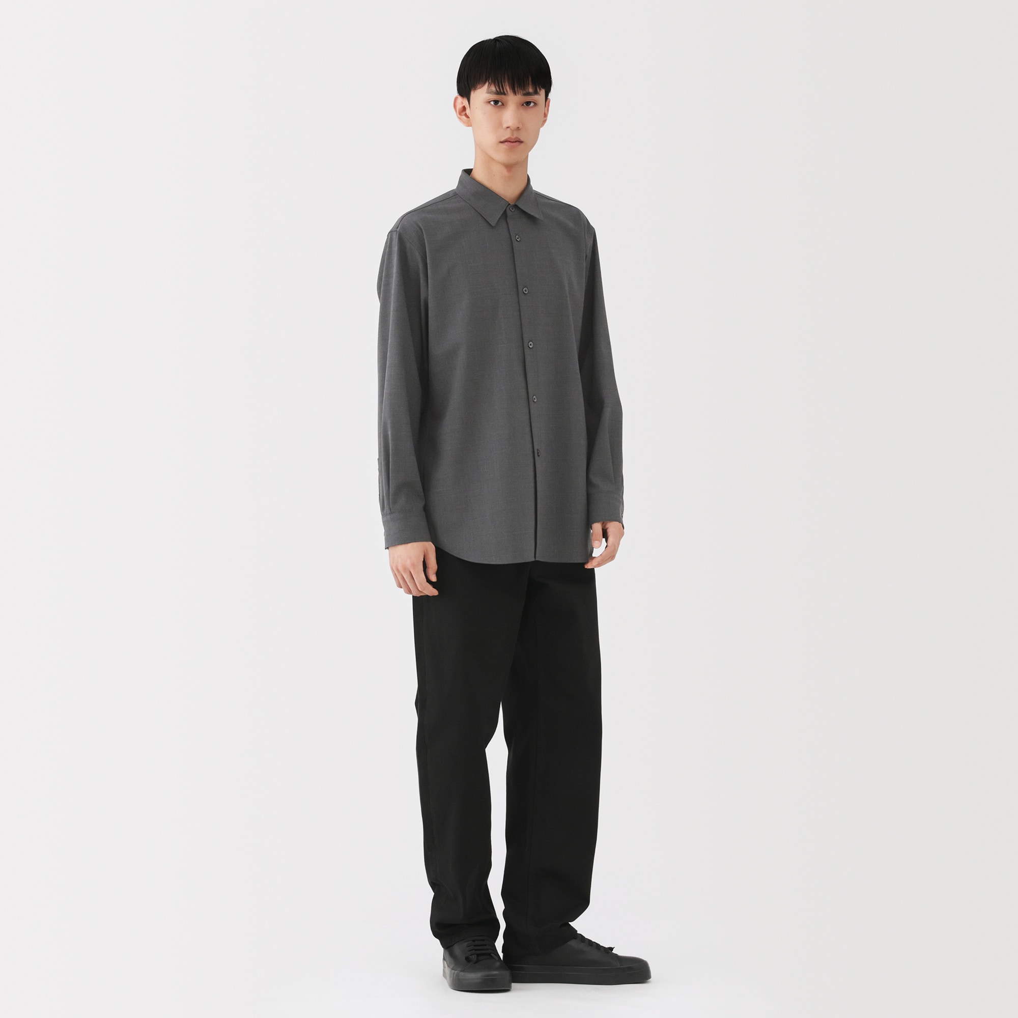 紳士 ウール混レギュラーカラーシャツ | 無印良品