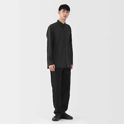 紳士　ウール混レギュラーカラーシャツ