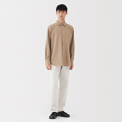 【９月中旬発売予定】紳士　ウール混レギュラーカラーシャツ