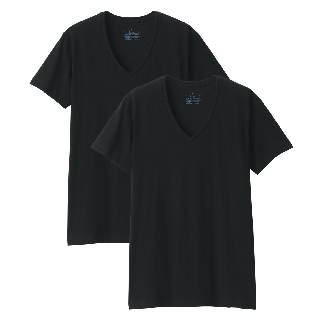 紳士　脇に縫い目のない　２枚組　Ｖネック半袖Ｔシャツ