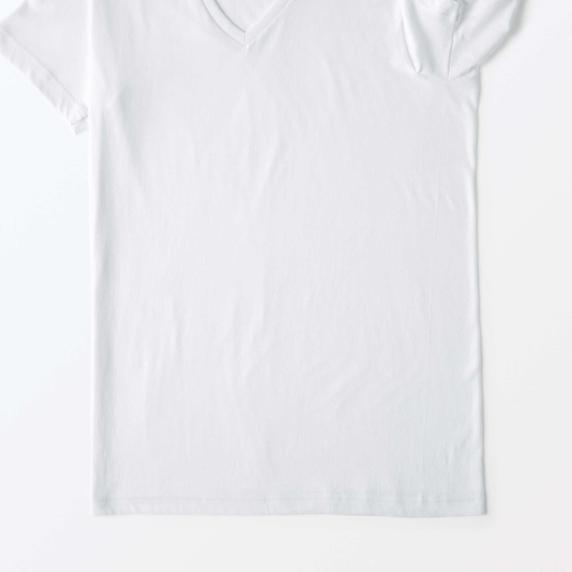 紳士　脇に縫い目のない　２枚組　Ｖネック半袖Ｔシャツ