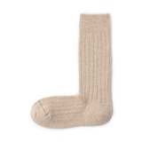 紳士　足なり直角　日本で編みたてたウール混ローゲージ靴下