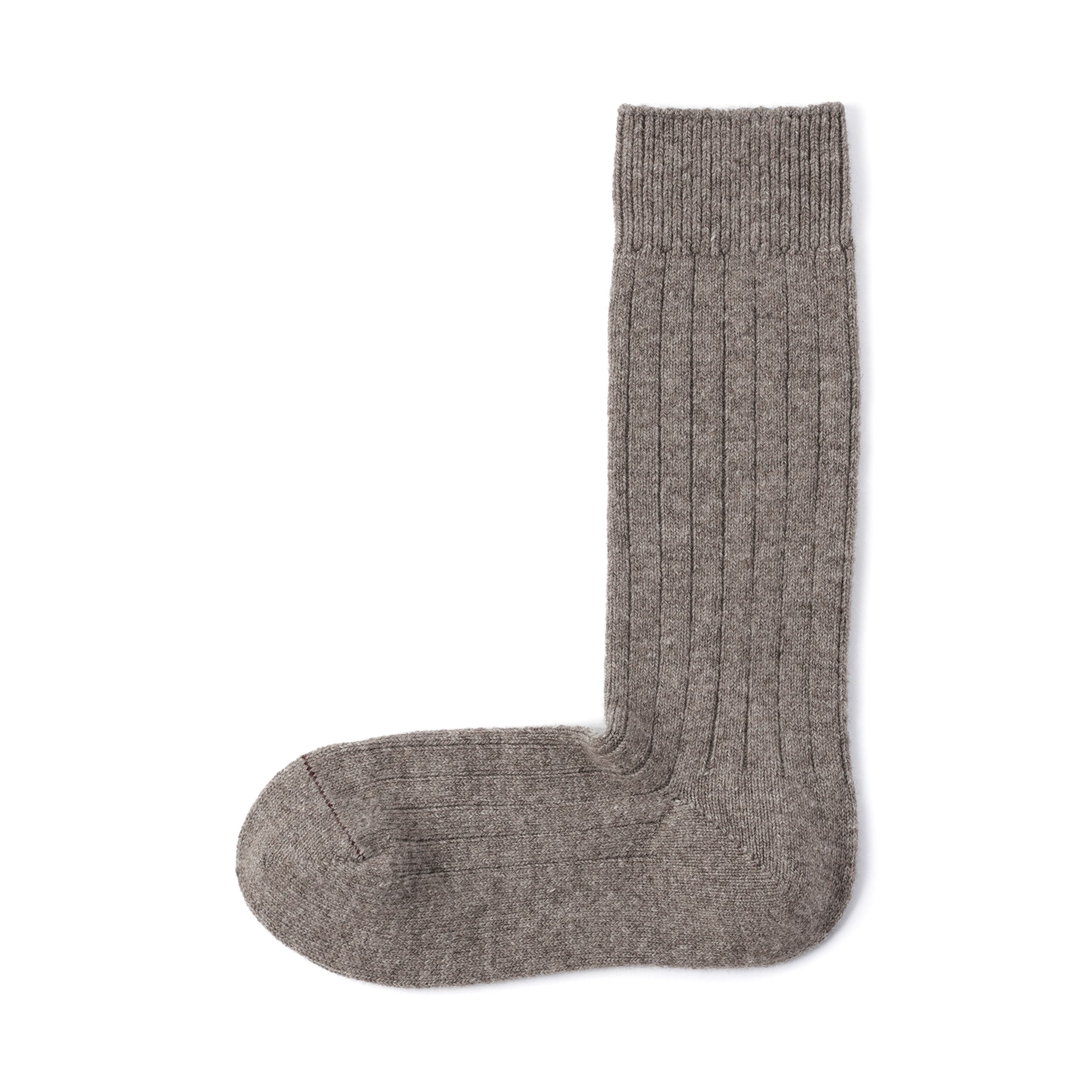 紳士　足なり直角　日本で編みたてたウール混ローゲージ靴下