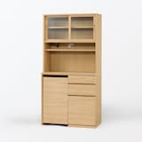 木製カップボード　幅８８ｃｍ　オーク材突板