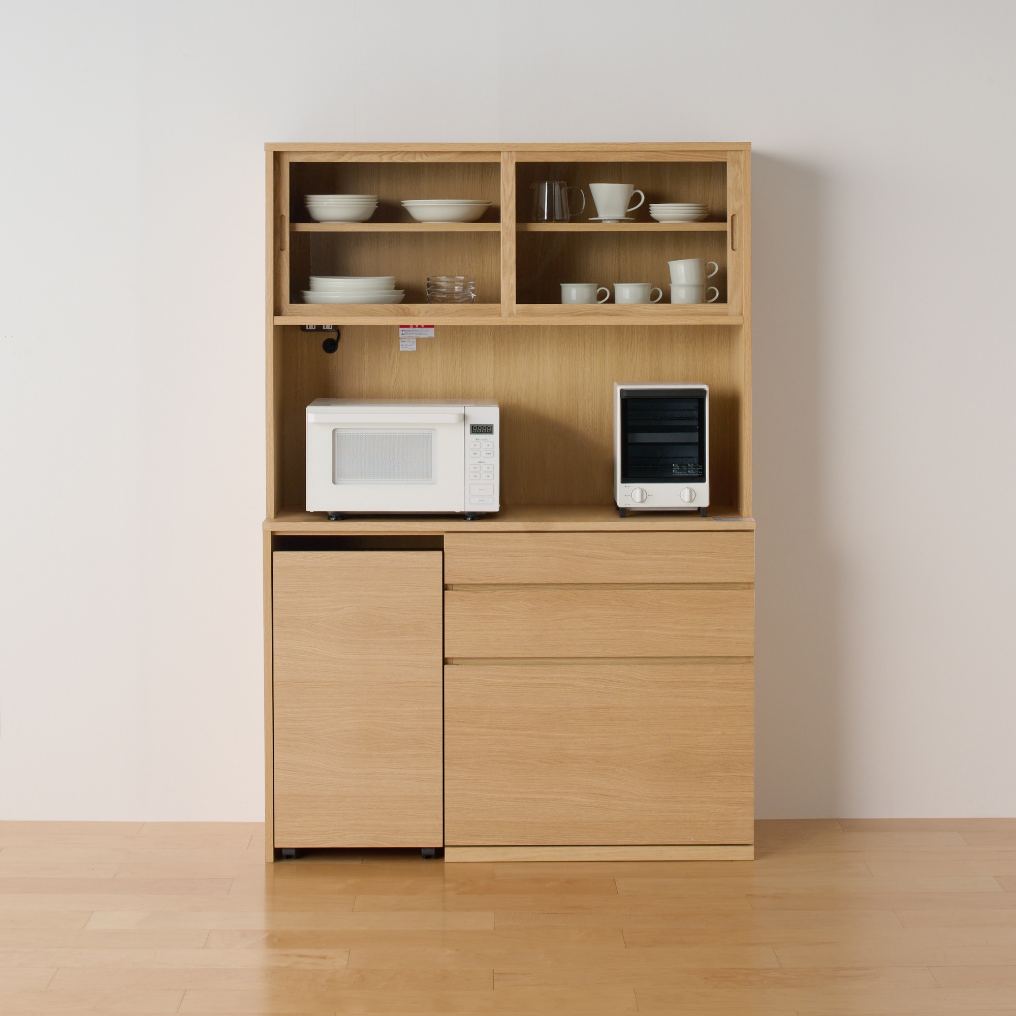 MUJI 無印良品　食器棚　カップボード オーク材　120cm 木製カップボード 幅120cm オーク材突板 | 無印良品
