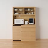 木製カップボード　幅１２０ｃｍ　オーク材突板
