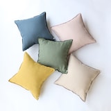 ［ＩＤＥＥ］ＡＩＲＹ　リネンクッションカバー　４５ｃｍ角　マスタード