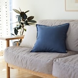 ［ＩＤＥＥ］ＡＩＲＹ　リネンクッションカバー　４５ｃｍ角　インディゴ