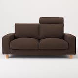 綿平織ソファ本体ヘッドレスト２シーター用カバー／ダークブラウン