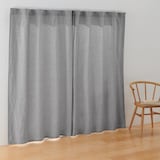 綿洗いざらし平織ノンプリーツカーテン・２枚組