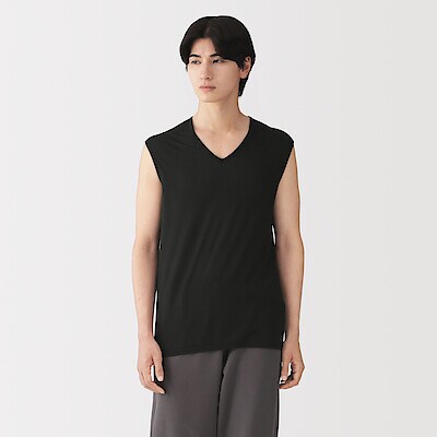 紳士　脇に縫い目のない　なめらか　ノースリーブＴシャツ