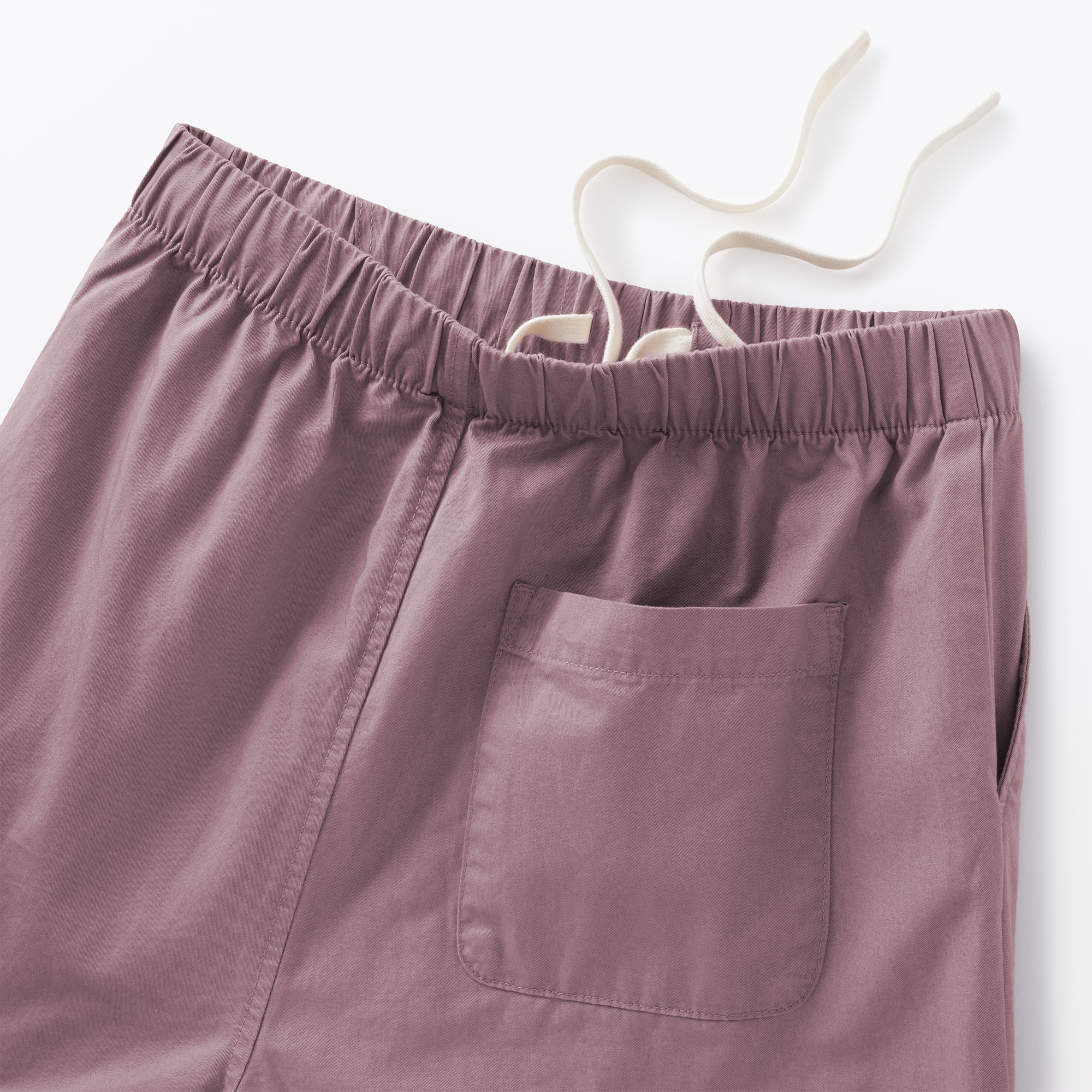 婦人　洗いざらし　コットンイージーテーパードパンツ