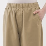 婦人　洗いざらし　コットンイージーテーパードパンツ