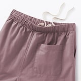 婦人　洗いざらし　コットンイージーテーパードパンツ