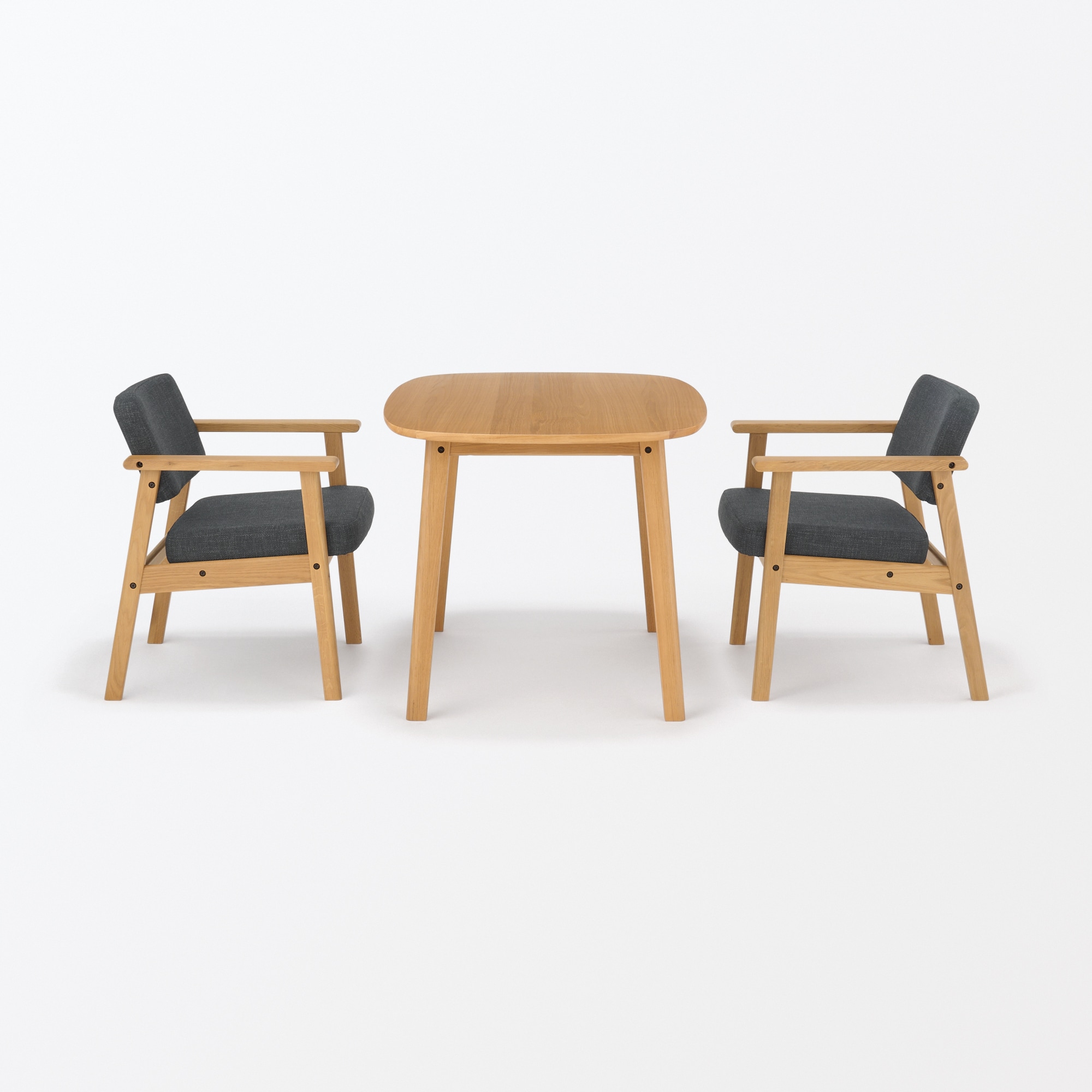 木製アームチェア　チャコール