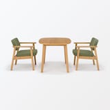 木製アームチェア　グリーン