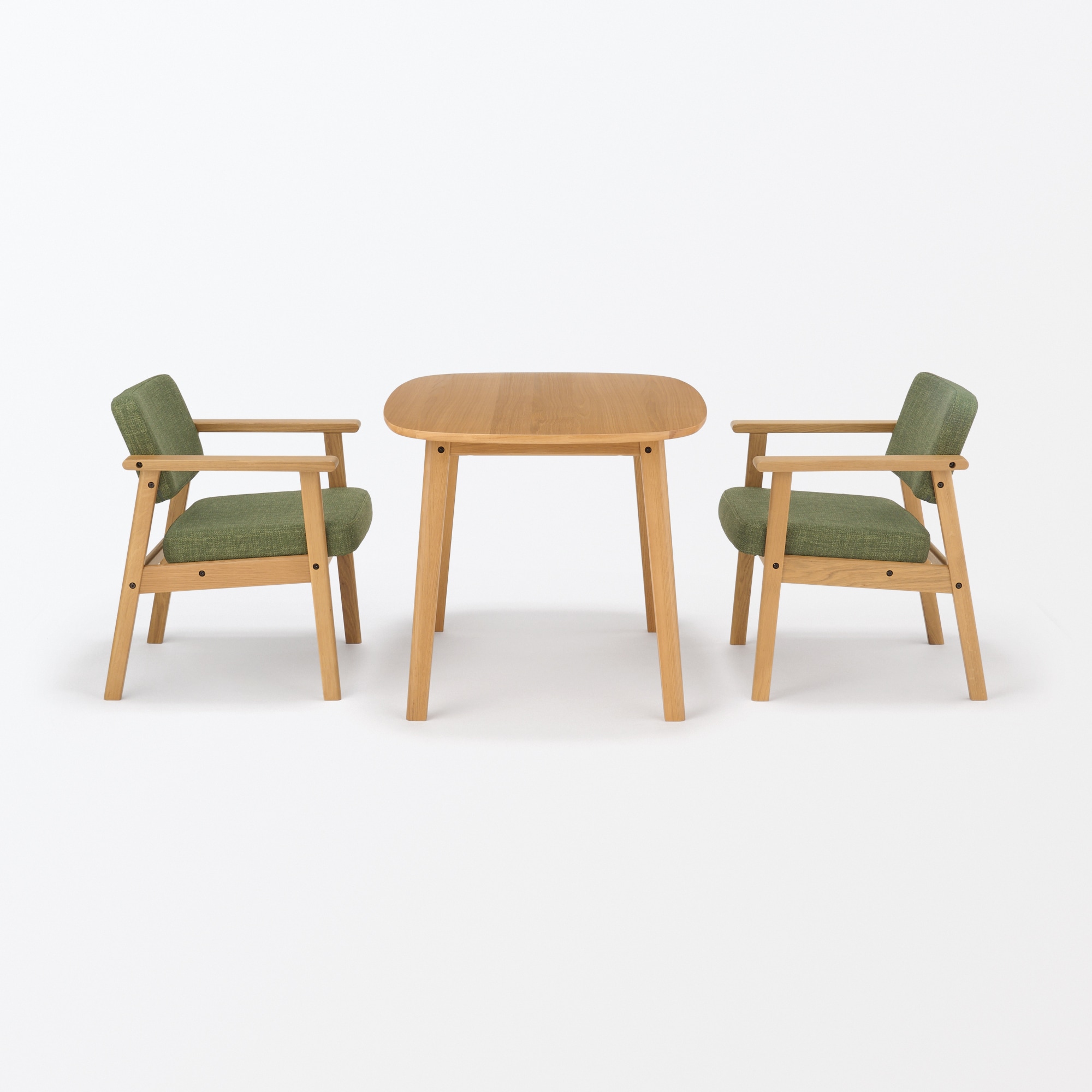 木製アームチェア　グリーン