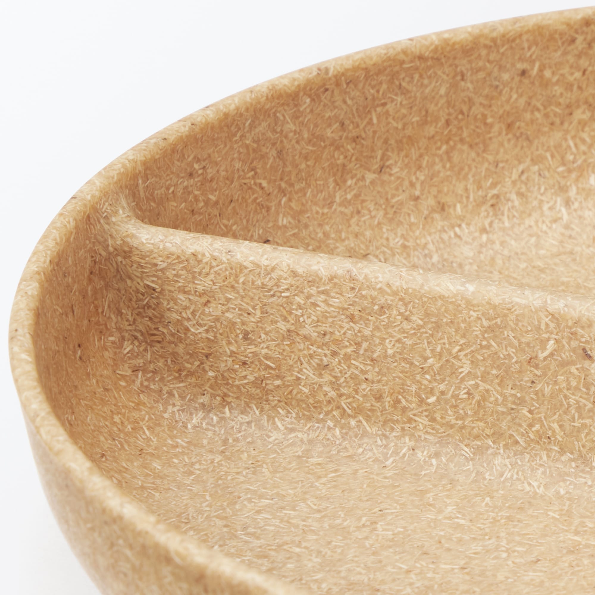 レンジで使える　ヤシの端材を使った　仕切り付きプレート