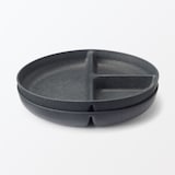 レンジで使える　ヤシの端材を使った　仕切り付きプレート