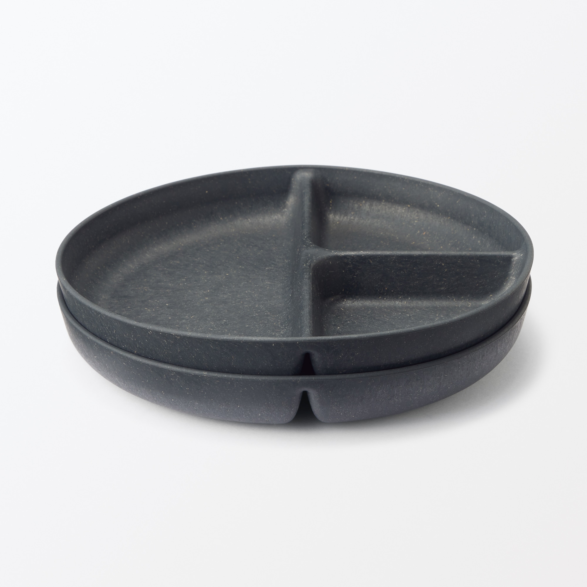 レンジで使える　ヤシの端材を使った　仕切り付きプレート