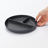 レンジで使える　ヤシの端材を使った　仕切り付きプレート