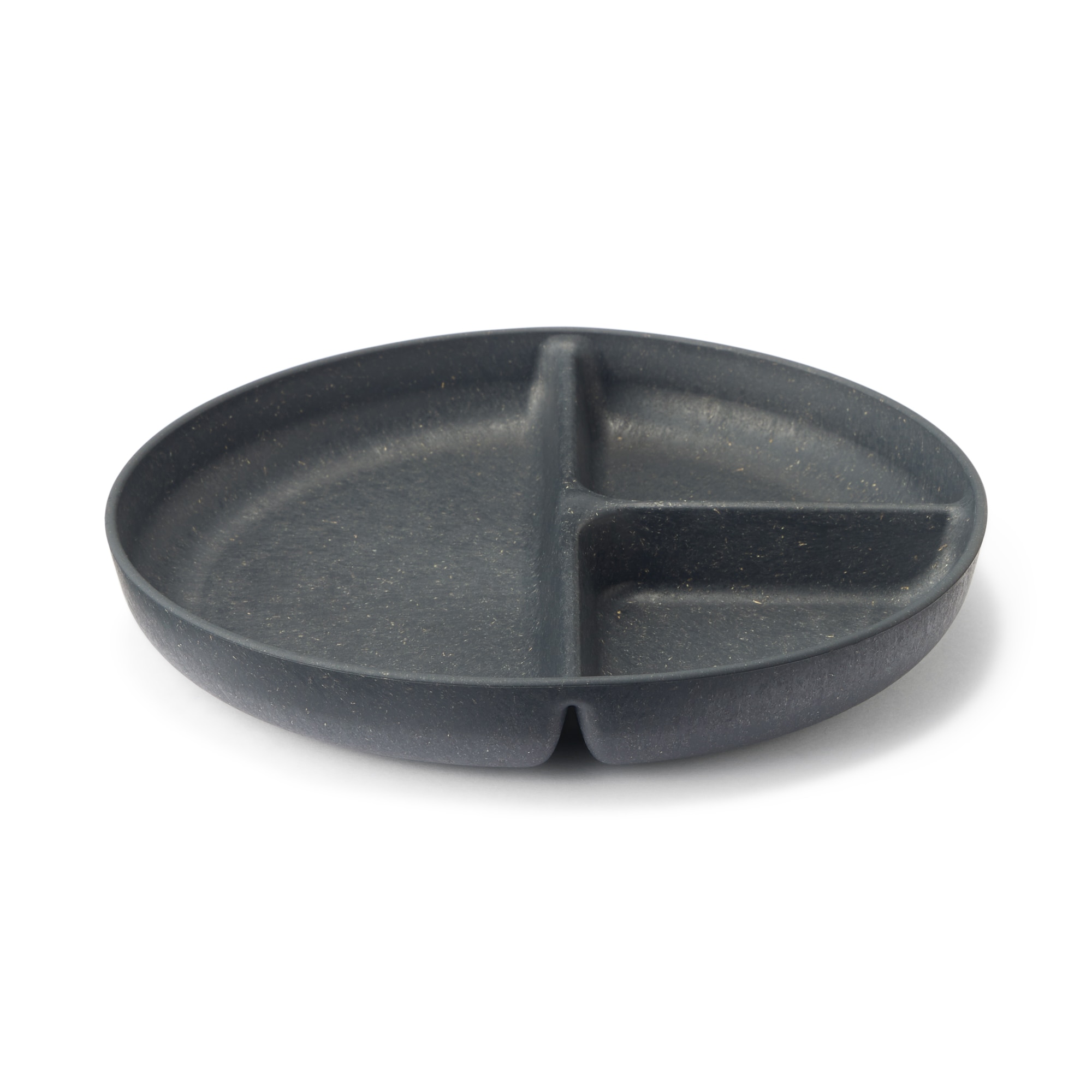 レンジで使える　ヤシの端材を使った　仕切り付きプレート