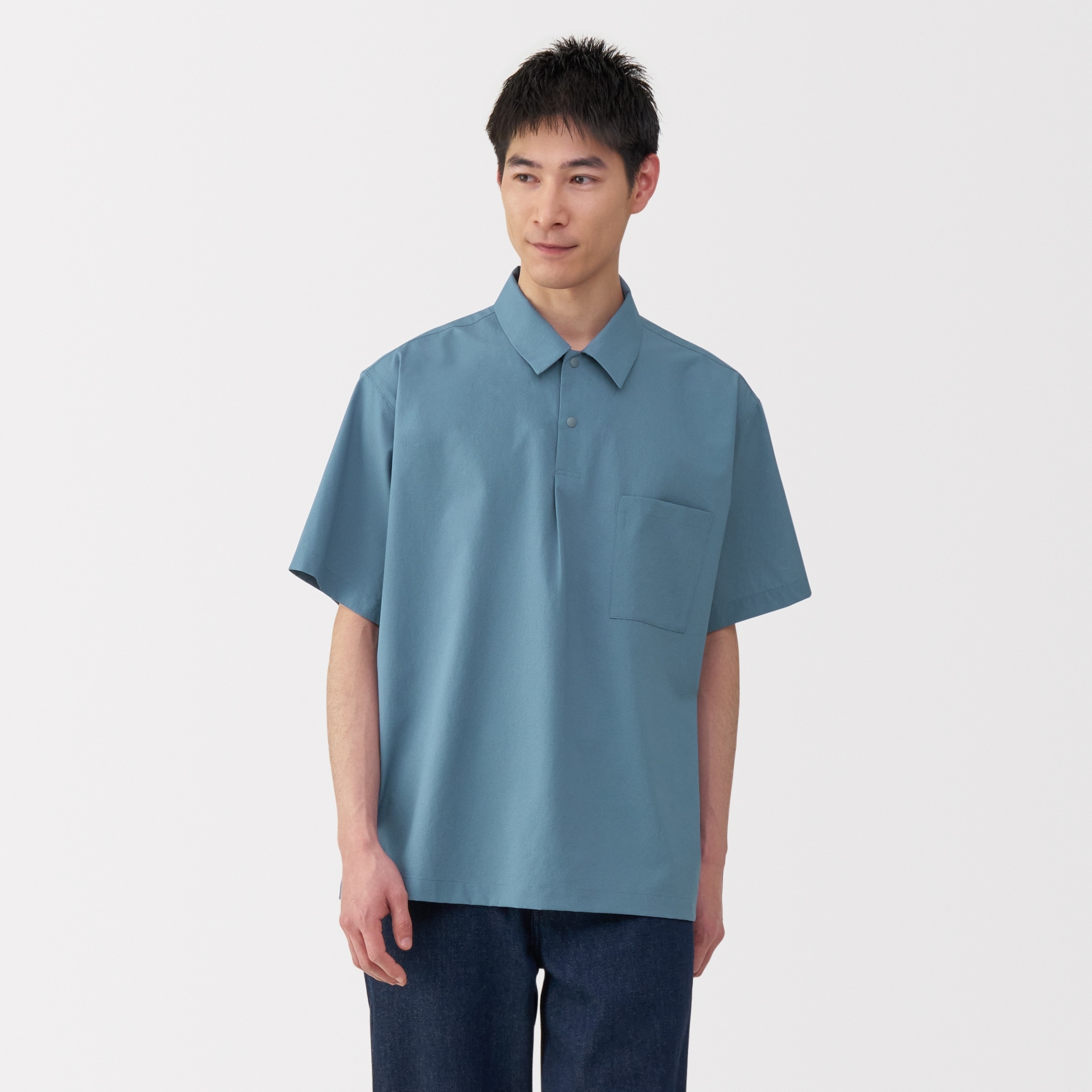 風を通す半袖布帛ポロシャツ　XXL 2着セット 紳士 風を通す半袖布帛ポロシャツ | 無印良品