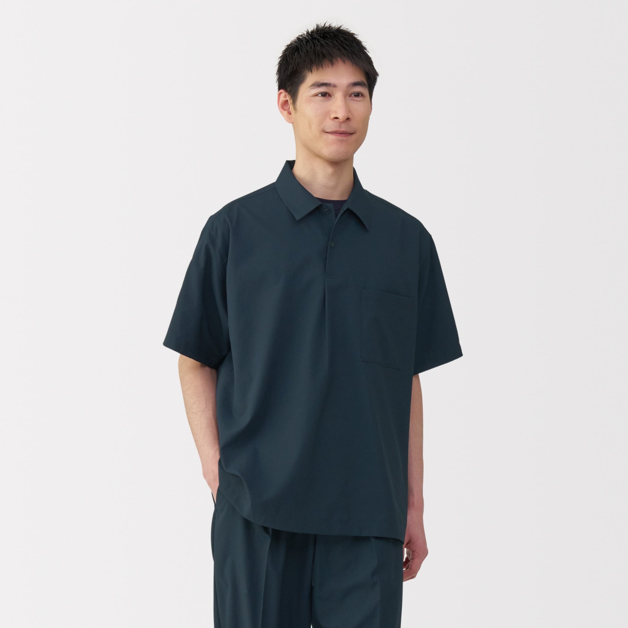 風を通す半袖布帛ポロシャツ　XXL 2着セット 紳士 風を通す半袖布帛ポロシャツ | 無印良品