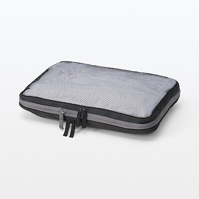 【Ｍ】再生ポリエステル仕分けケース圧縮タイプ　約２６×４０×１０ｃｍ