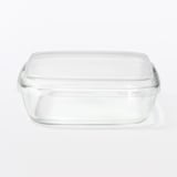 蓋をしたままレンジで使える　耐熱ガラス容器　正方形／小