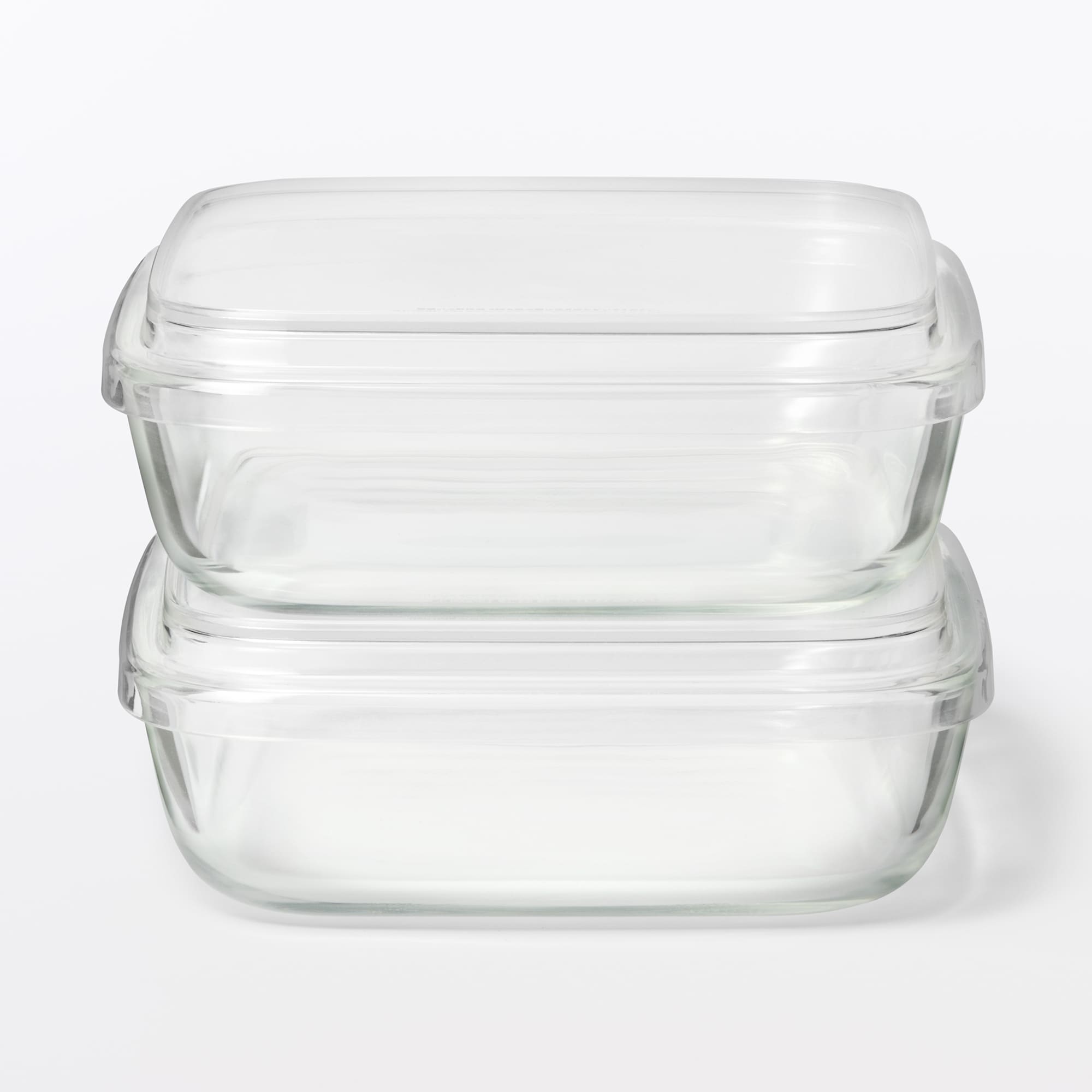 蓋をしたままレンジで使える　耐熱ガラス容器　正方形／小