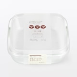 蓋をしたままレンジで使える　耐熱ガラス容器　正方形／小