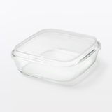 蓋をしたままレンジで使える　耐熱ガラス容器　正方形／小